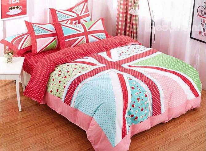 Beautiful Geometric Polyester 4-piece Duvet Cover Sets