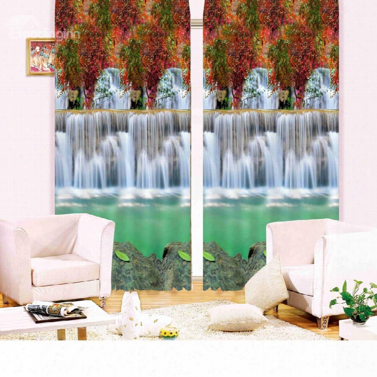 Beautiful Waterfall Living Room&bedroom 3d Blackout Curtain