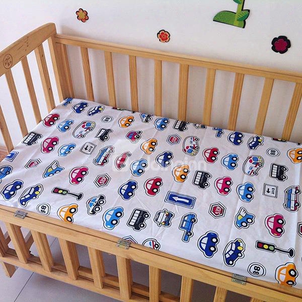 Bouncy Various Cars Pattern Baby Crib Fitted Sheet