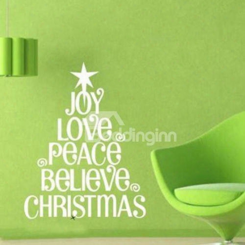 Christmas Letters Design Joy Love Peace Removable Wall Sticker