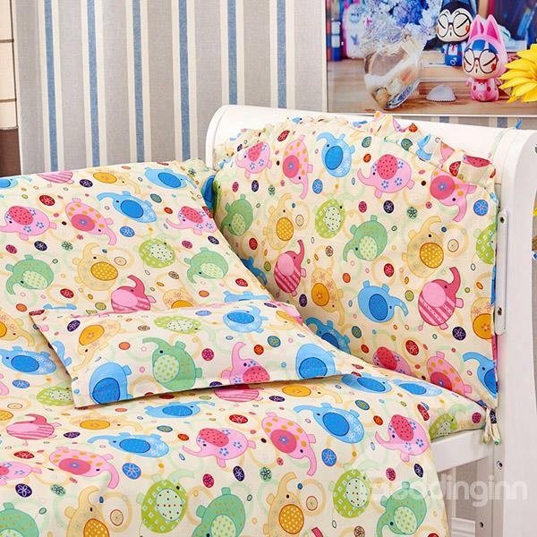Chubby Cute Elrphant Pattern 10-piece Crib Bedding Sets