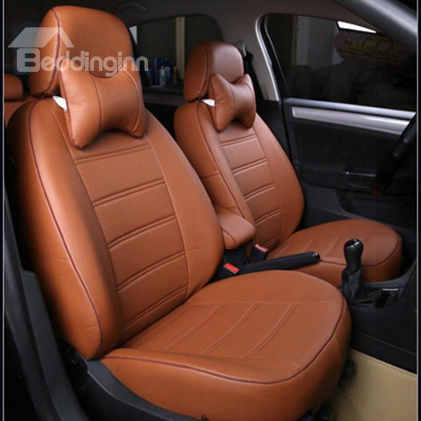 Classic And Concise Designed Pure Color Pu Leatherette Material Custom Fit Car Seat Covers