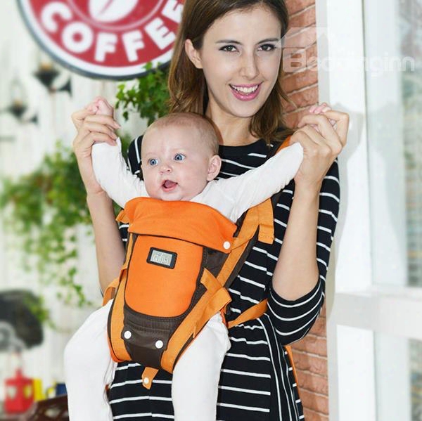 Comfortable Multi-functional Cotton Baby Carrier In Lovely Orange