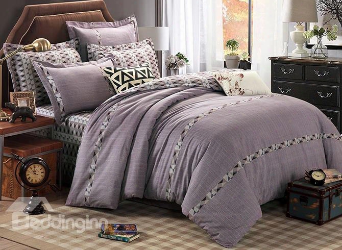 Concise Dark-colored Design Cotton 4-piece Duvet Cover Sets