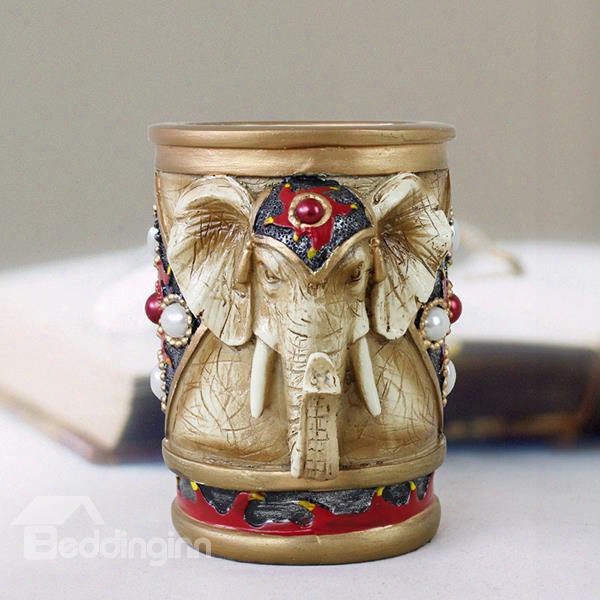 Creative 3d Elephant Design Pen Holder Desktop Decoration