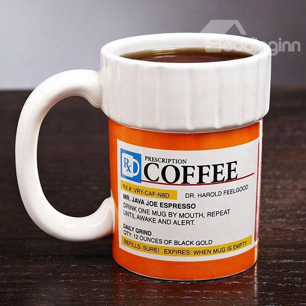 Creative Funnythe Prescription Pill Bottle Ceramics Coffee Mug