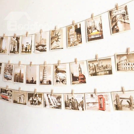 Creative Postcard Of Famous Architectures Wall Photo Decoration