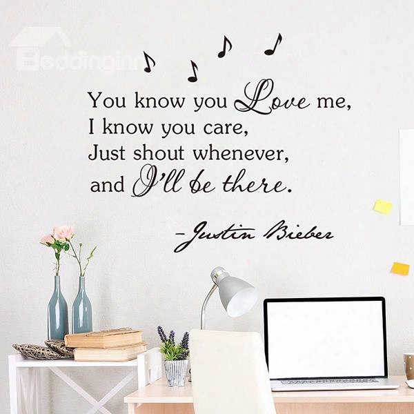 Creative Words Famous Love Song Lyrics Removable Wall Sticker