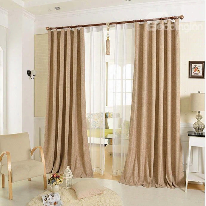 Elegant Concise Solid Double Pinch Pleat Curtain