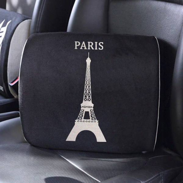 Elrgant Dual Colored Letter Paris Patterned Car Pillow