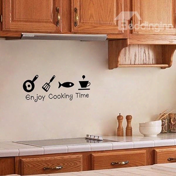 Enjoy Cooking Time Kitchen Removable Wall Sticker