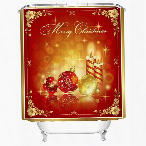 Fabulous Festive Candles And Baubles Shower Curtain