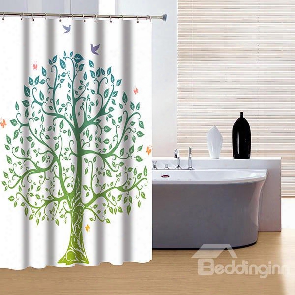 Fashion Pretty Concise Artistic Tree Print 3d Shower Curtain