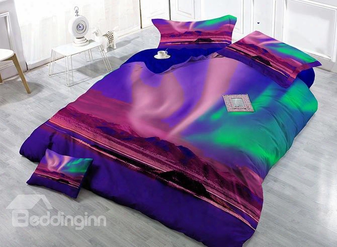 Florid Aurora Digital Printing Satin Drill 4-piece Duvet Cover Sets