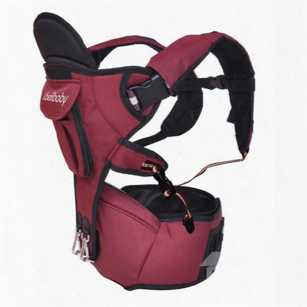 Fully Adjustable Fashionable Dark Red Baby Hip Seat Carrier