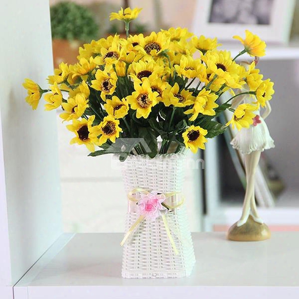 Gorgeous Table Vase Artificial Flower Piece Sunflower Set