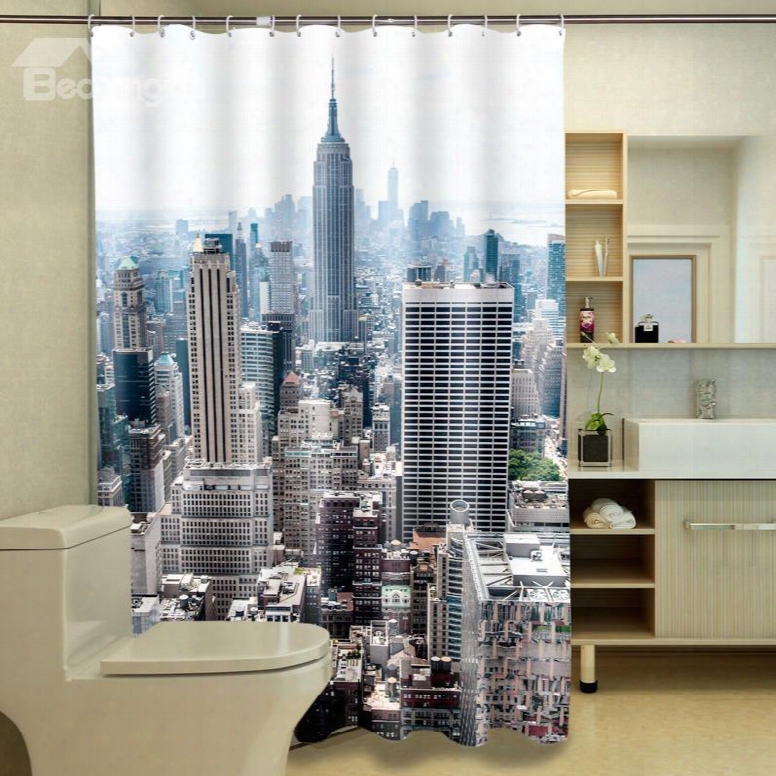 High Quality Unique Cityscape 3d Shower Curtain