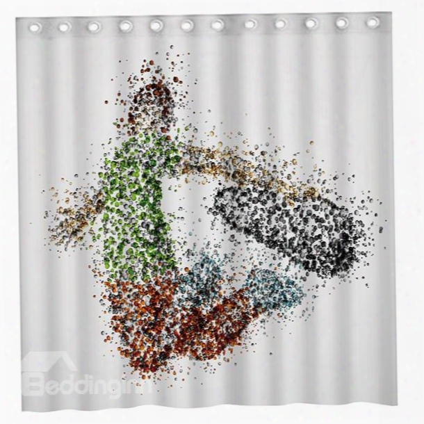 Innovative Artistic Design Visinal Jumping Man 3d Shower Curtain