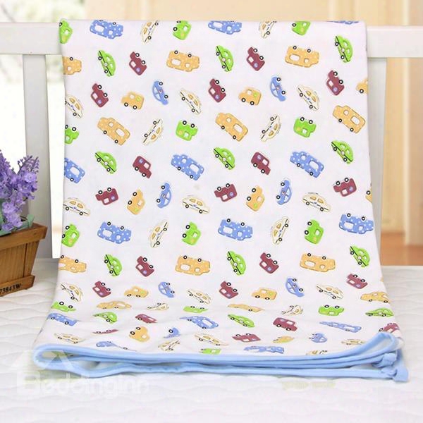 Lovely Car And Bus Pattern 100% Cotton Bab Y Crib Sheet