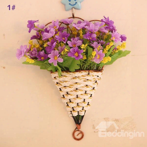 Lovely Wall Decoration Daisy In Basket Wall Blossom Sets