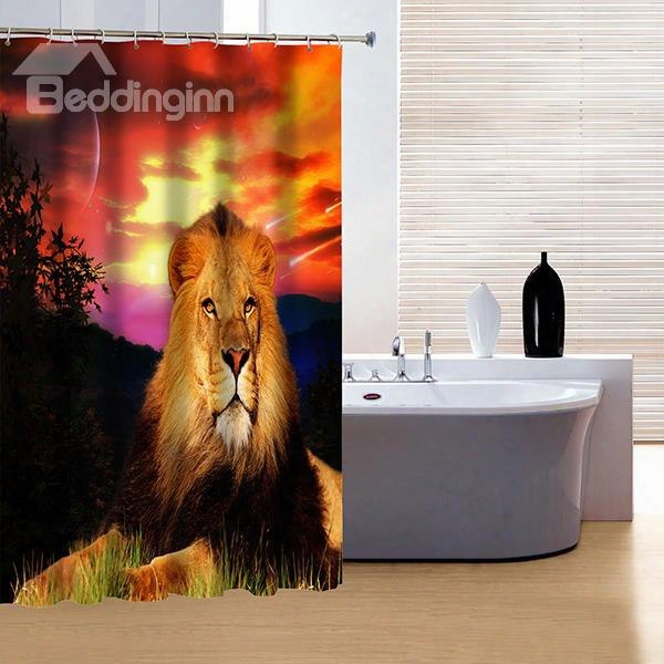 Majestic  The King Of Forest Lion 3d Shower Curtain