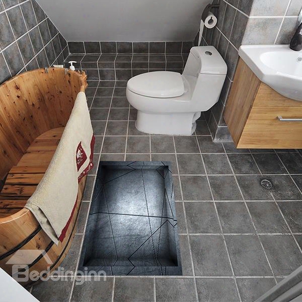 Modern Abstract Style Slipping-preventing Water-proof Bathroom 3d Floor Sticker