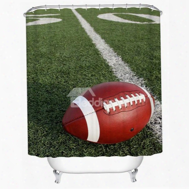 Modern Fashion Rugby In The Football Pitch 3d Shower Curtain