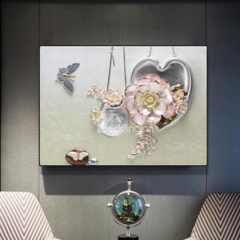 Modern Simple Three-dimensional Flower Framed Wall Print
