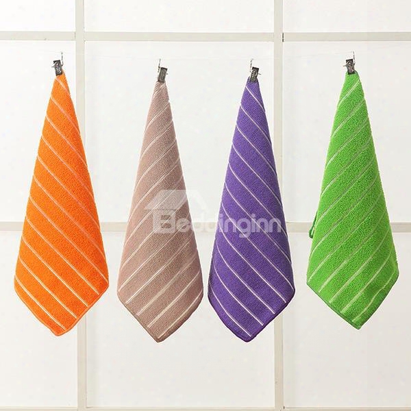 Modern Wide Stripes Solid Color Ultrafine Fiber Tower