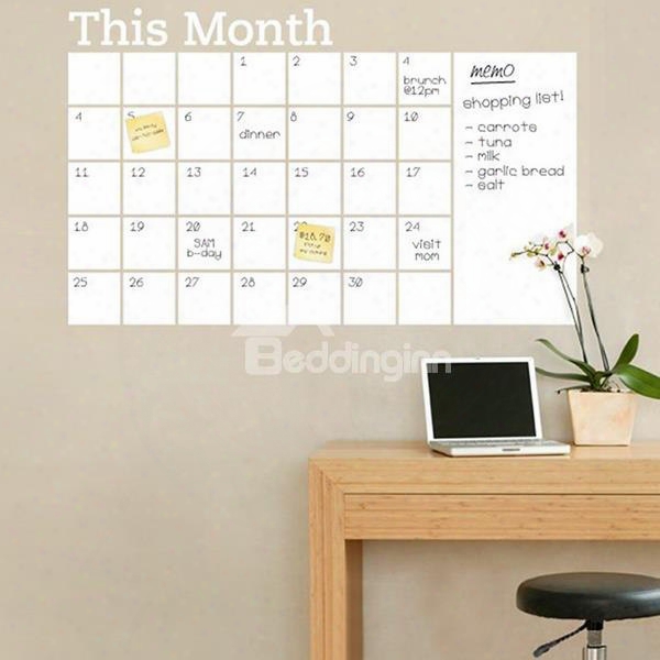 Must-have Whiteboard Month Planner Memo Removable Wall Sticker