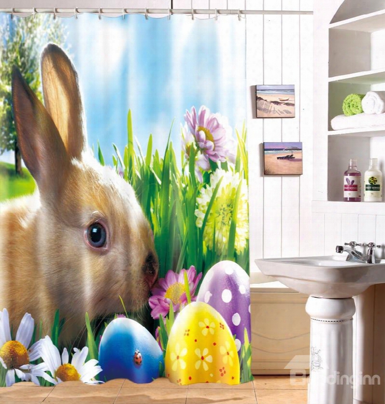 New Arrival Decorative Easter Bunny Shower Curtain