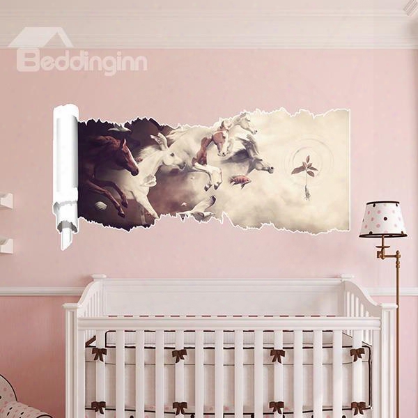 New Arrival Running Horse 3d Wall Stickers