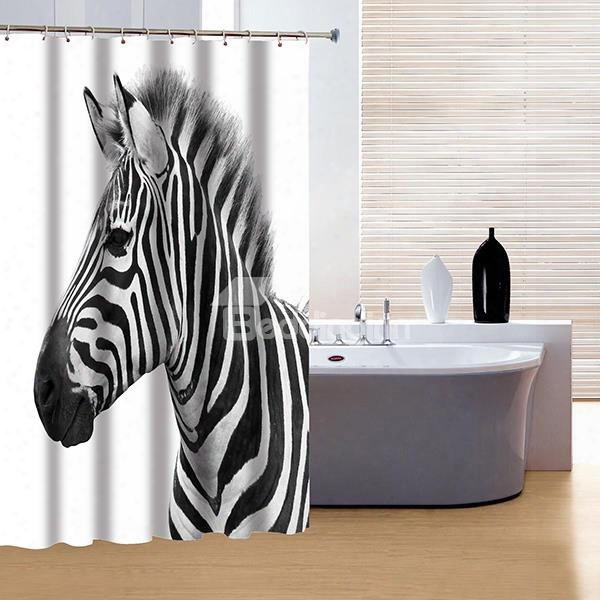 Pretty Concise Zebra Print 3d Shower Curtain