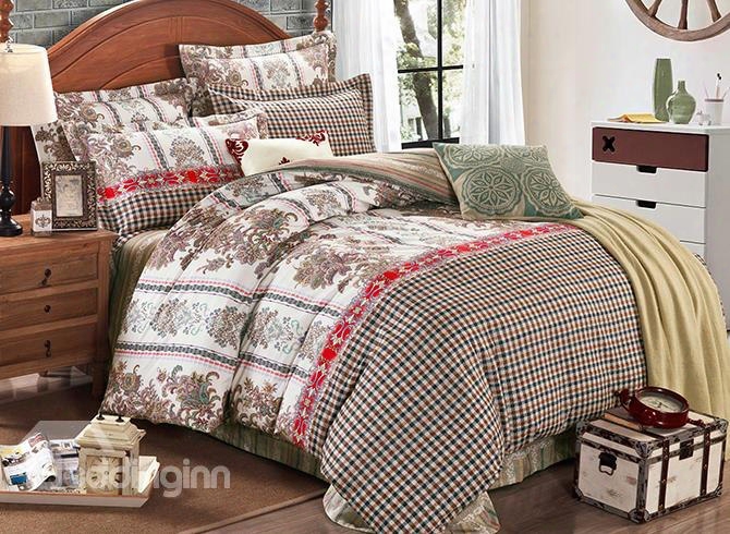 Refreshing Exquisite Jacquard Design Cotton 4-piece Duvet Cover Sets