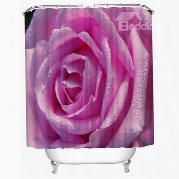 Romantic Full-blown Rose Print 3d Shower Curtain