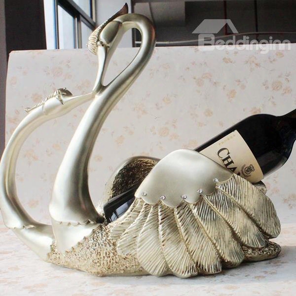 Romantic Swan Pairs Resin 1-bottle Wine Rack Bottle Holder