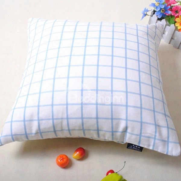 Simple Exquisite Plaid Design Whit E Throw Pillowcase