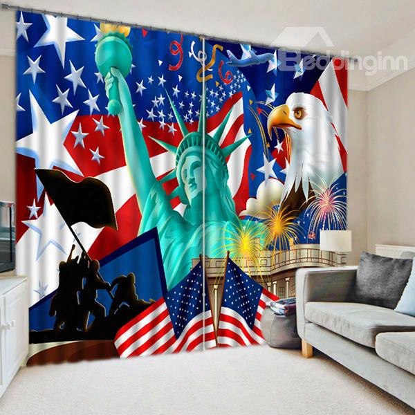 Statue Of Liberty Clipart Printing 3d Blackouut Curtain