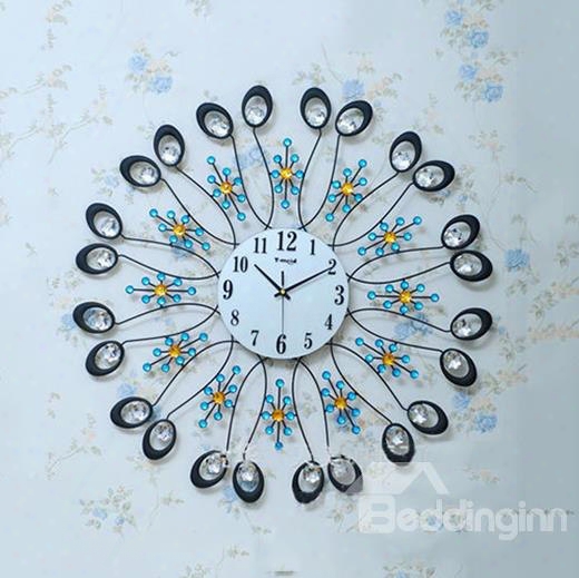 Stunning Peacock Design Bedroom Living Room Decorative Mute Wall Clock