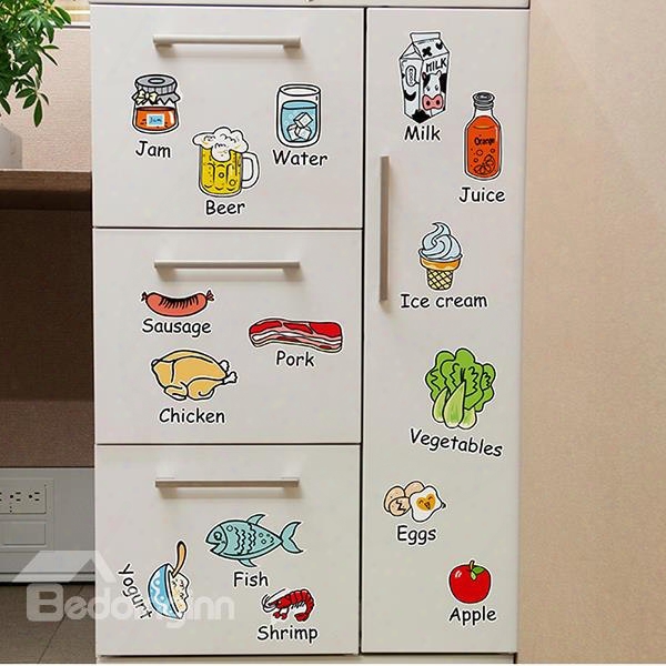 Super Cute Food Print Stickers For Baby&kids