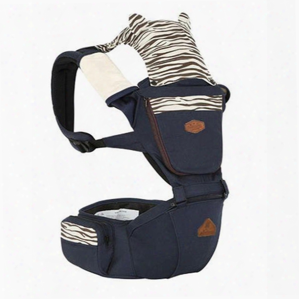 Trendy Zebra Pattern Dark Blue 100% Cotton Baby Carrier