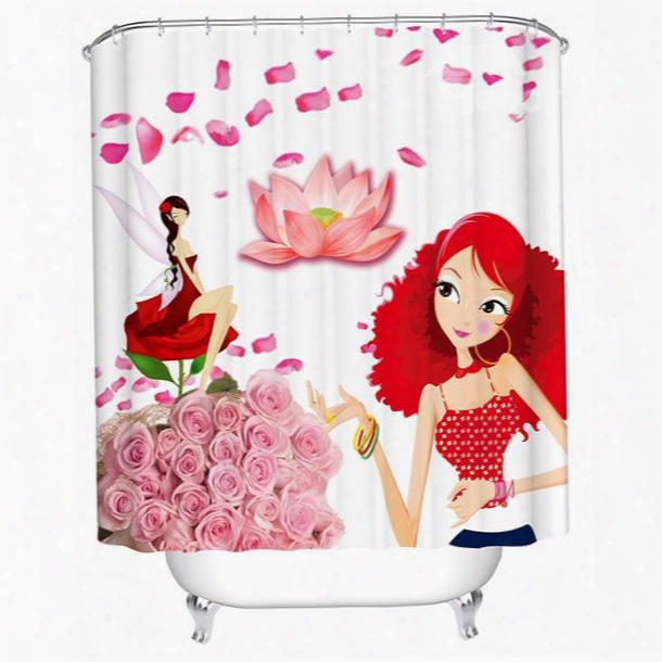 Unique Design Fashion Girl And Graceful Gril 3d Shower Curtain