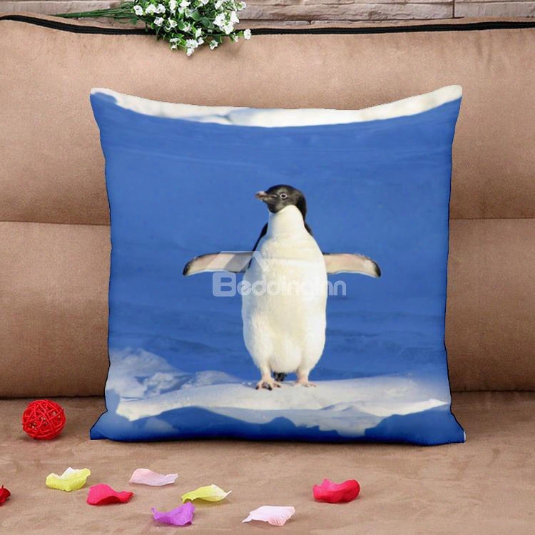 Volant Penguin In Snowfield Cotton Throw Pillow Case