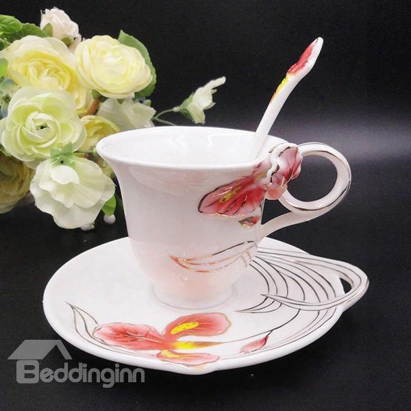 Wonderful 3d Iris Design Ceramic Coffee Cup