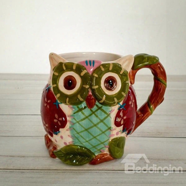 Wonderful 3d Owl Ceramic Beer Mug Coffee Mug