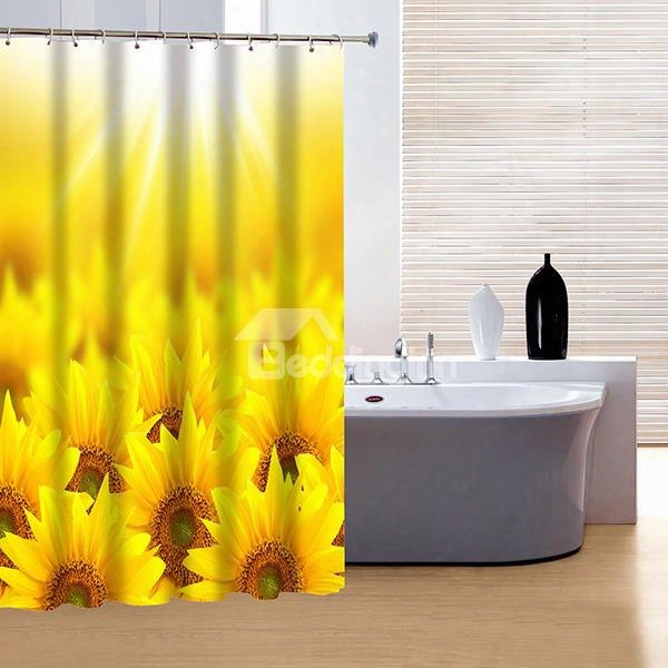 Wonderfuul Fabulous Bright Sunflower Clusters 3d Shower Curtain