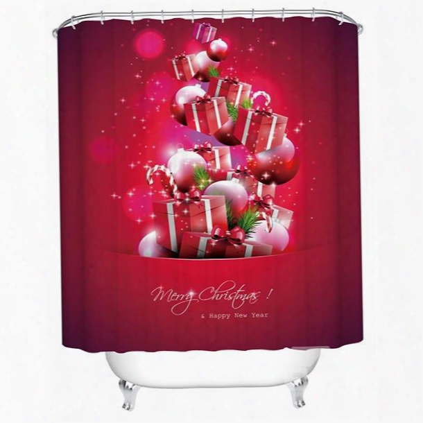 Wonderful Festive Happy Christmas Presents And Baubles Shower Curtain