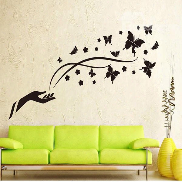 Wonderful Magic Black Butterflies Removable Wall Sticker