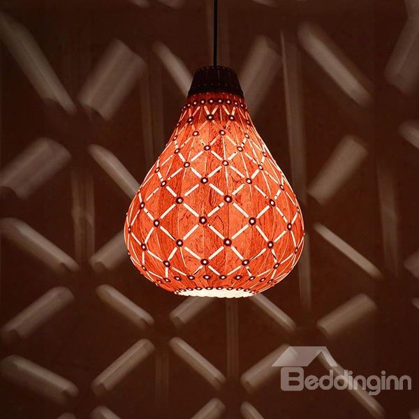 Wonderful Wooden Wood Veneer Lantern Design Pendant Lights