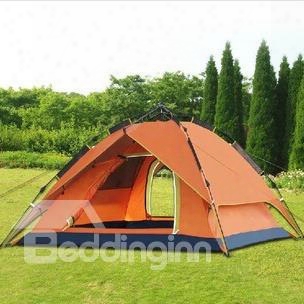 2 Person Automatic Double Layers Waterproof And Windproof Instant Fiberglass Skeleton Camping Tent